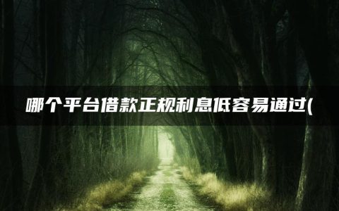 哪个平台借款正规利息低容易通过(借钱的正规平台)