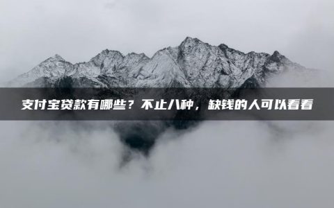 支付宝贷款有哪些？不止八种，缺钱的人可以看看