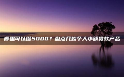 哪里可以借5000？盘点几款个人小额贷款产品