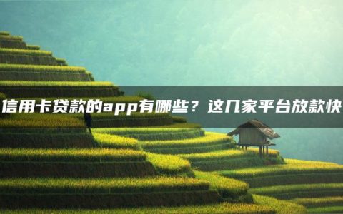 信用卡贷款的app有哪些？这几家平台放款快