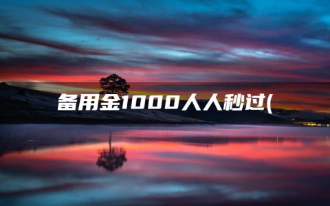 备用金1000人人秒过贷款口子有哪些(借呗贷款app官网下载)