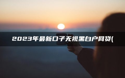 2023年最新口子无视黑白户网贷(精选小额贷款必下口子)