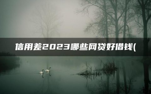 信用差2023哪些网贷好借钱(盘点线上放款不看征信的平台)