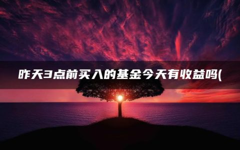 昨天3点前买入的基金今天有收益吗(三点前买基金第二天有收益吗)