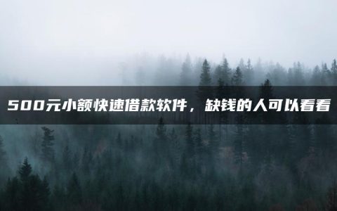 500元小额快速借款软件，缺钱的人可以看看