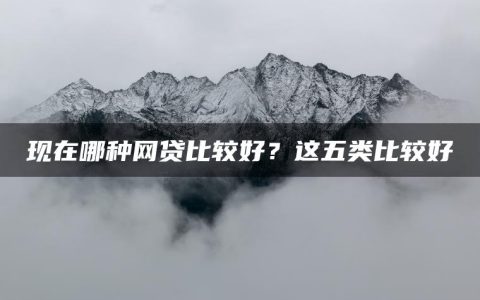 现在哪种网贷比较好？这五类比较好