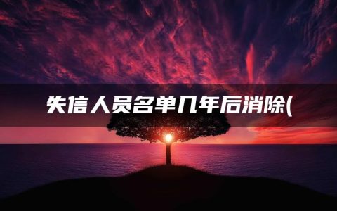 失信人员名单几年后消除(微信账单记录能永久删除吗)