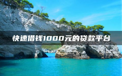 快速借钱1000元的贷款平台(盘点正规贷款平台有哪些)