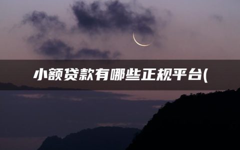 小额贷款有哪些正规平台(盘点小额网贷款平台哪一个好借钱)