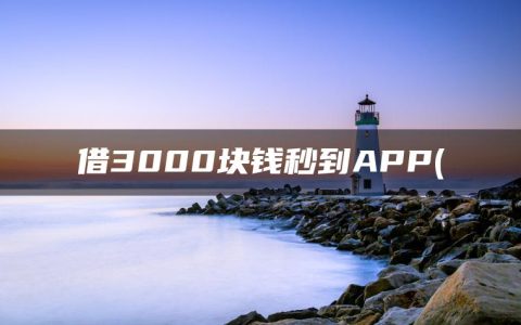 借3000块钱秒到APP(盘点借钱应急3000微信转账)