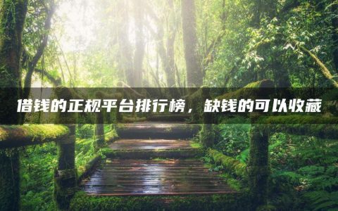 借钱的正规平台排行榜，缺钱的可以收藏