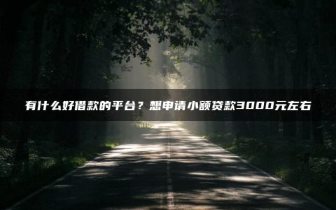 有什么好借款的平台？想申请小额贷款3000元左右