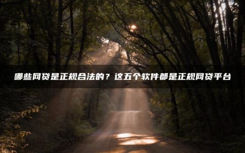 哪些网贷是正规合法的？这五个软件都是正规网贷平台