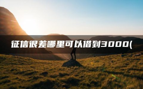 征信很差哪里可以借到3000(精选借2万马上到账私人放款APP)