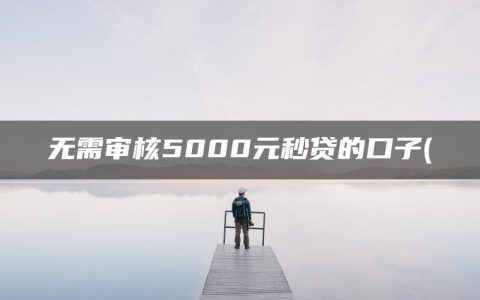 无需审核5000元秒贷的口子(盘点无需个人征信的借款平台)