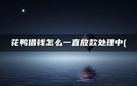 花鸭借钱怎么一直放款处理中(信用评分不足怎么借钱)