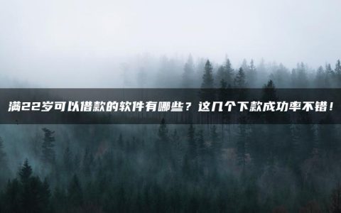 满22岁可以借款的软件有哪些？这几个下款成功率不错！