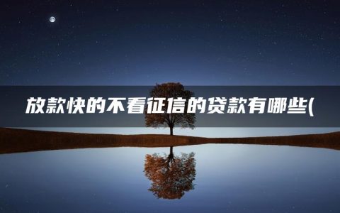 放款快的不看征信的贷款有哪些(精选黑户借5000不看征信秒下款的口子)