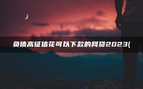 负债高征信花可以下款的网贷2023(精选征信黑户了什么平台能借钱)