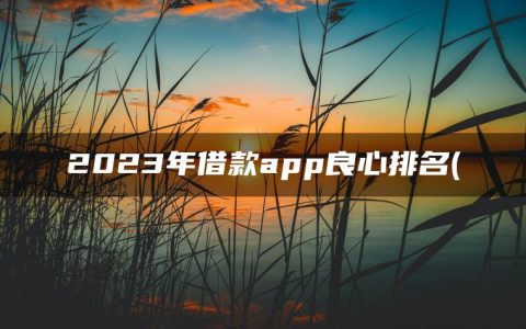 2023年借款app良心排名(盘点网上借钱哪个平台正规)