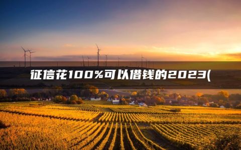 征信花100%可以借钱的2023(盘点什么软件最好借钱)