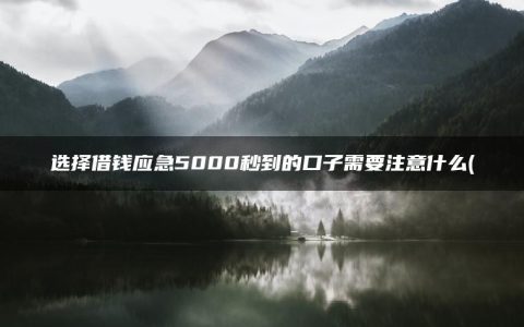 选择借钱应急5000秒到的口子需要注意什么(精选小额贷款不查征信必过)