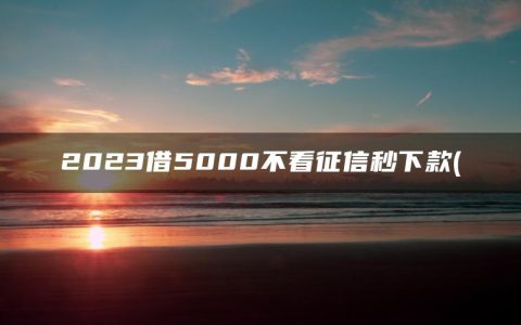 2023借5000不看征信秒下款(盘点什么平台能借5000不看征信)