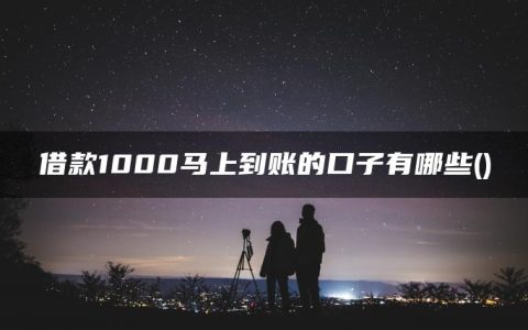 借款1000马上到账的口子有哪些(精选了5个1000元快速借款的平台)