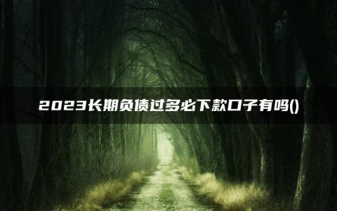 2023长期负债过多必下款口子有吗(汇总了几个正在逾期有负债能下款的口子2023)