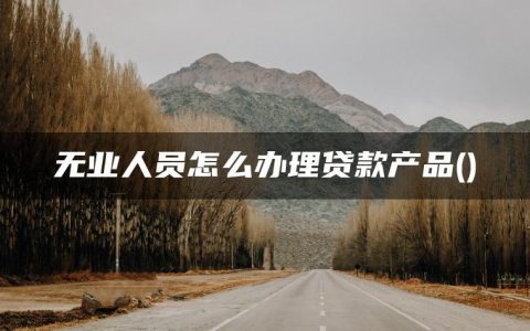 无业人员怎么办理贷款产品(独家盘点不需要工作证明的贷款口子)