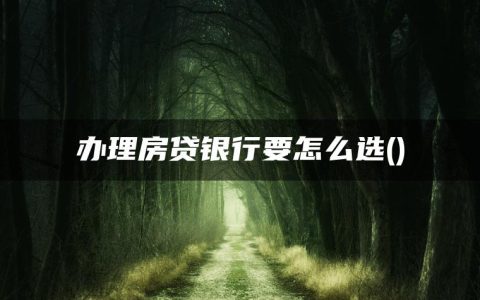 办理房贷银行要怎么选(房贷一般选择哪个银行)