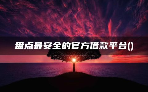 盘点最安全的官方借款平台(哪些平台是比较正规的借款平台)