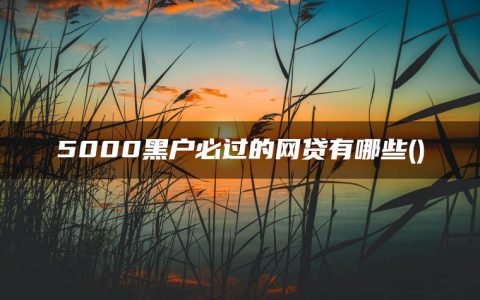 5000黑户必过的网贷有哪些(独家盘点急用5000块钱征信花了怎么办)