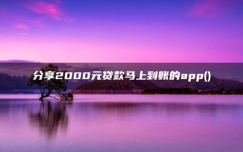 分享2000元贷款马上到账的app(哪些是秒过2000的小贷)